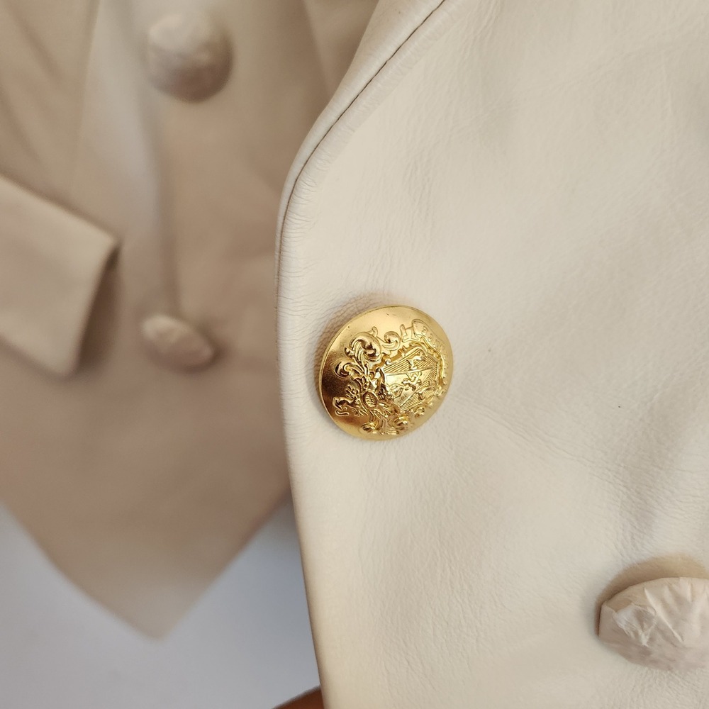 Veronica Beard Genuine Leather Dickie Jacket 4 Bone Chic Neutral Quiet Luxury - Picture 7 of 16